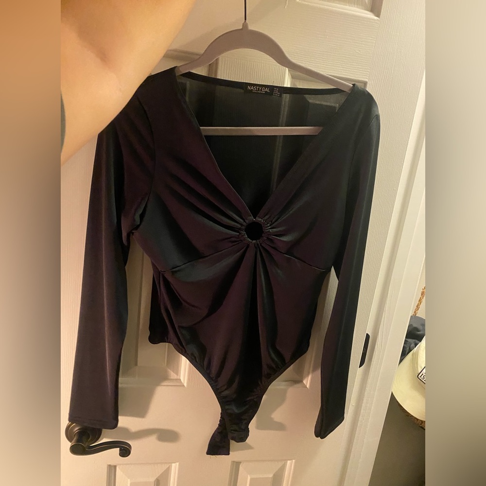 Nasty gal size 10 black bodysuit never worn